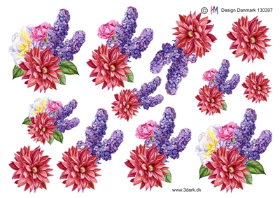  3D Blomster i kraftige farver
