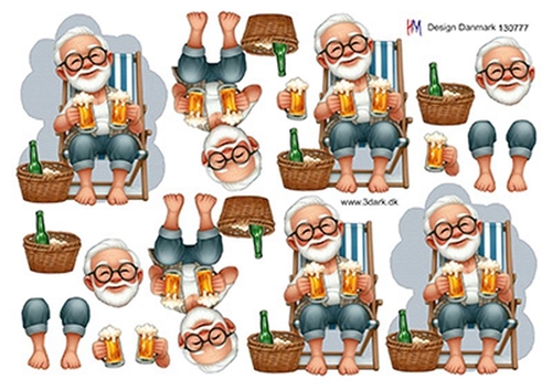 3D Bedstefar i liggestol