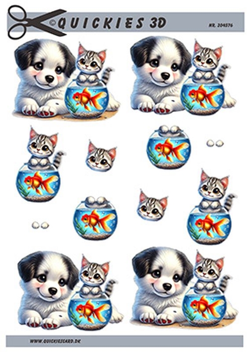 3D Hundehval, killing og fisk