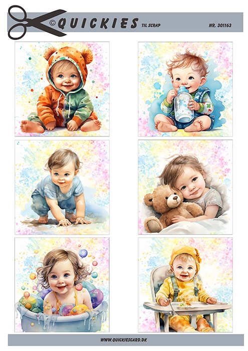 Små motiver med børn Quickies til scrap