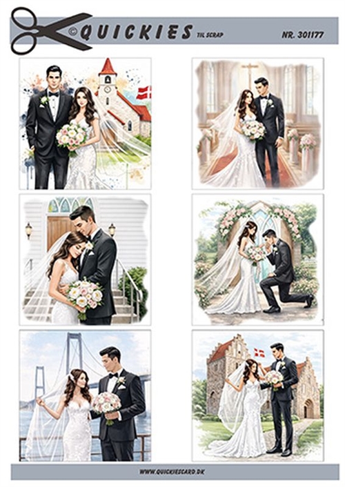 Små motiver til brudepar Quickies til scrap