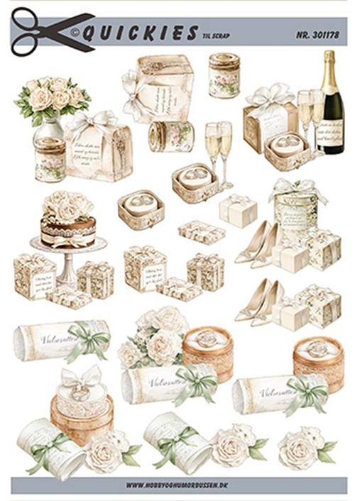 Små bryllupsmotiver Quickies til scrap