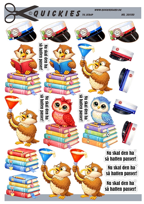 Studenter ugler og bøger Quickies til scrap