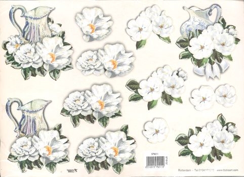 3D TBZ Hvide blomster og kander