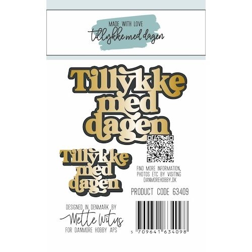 Make With Love die Tillykke med dagen Tekst: 6,3x4,2 cm Skygge: 6,6x4,5 cm