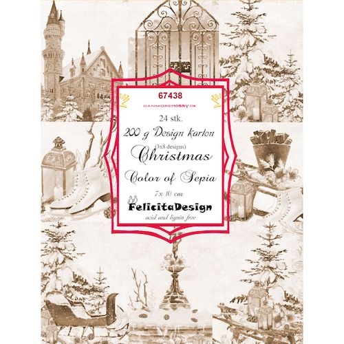 Toppers Christmas color of sepia 24 stk 7x10cm 200g