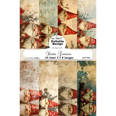 Card A6 Santa gnomes 3x8design 14,8x10,5cm 200g