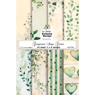 Felicita Design Gorgeous sage green A6 3x8design 200g