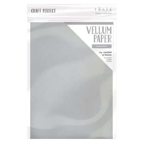Craft Perfect Pearled silver Vellum A4 10 stk