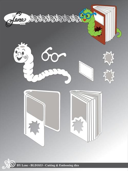 By Lene dies Book worm Orm 6,7x4,8cm