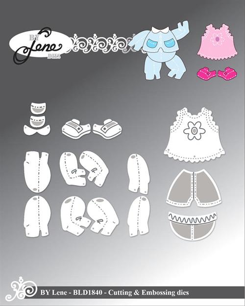 By Lene dies Tøj til  BLD1839 Største 3,4x2,7cm