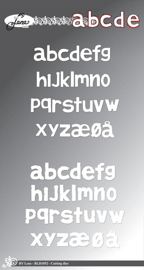 By Lene dies Alphabet Small letters med skygge a: 1,4x1,5cm