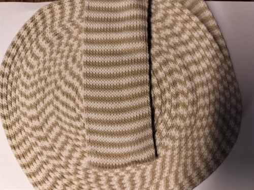 Beige-brun stribet 3cm tubestrik 1m