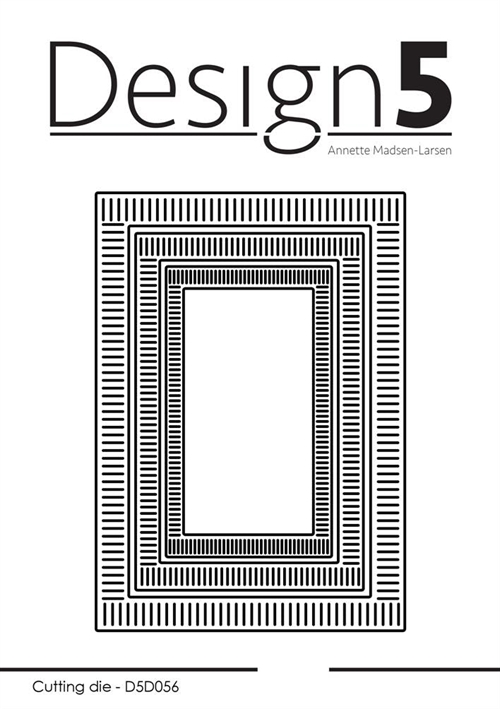 Design 5 dies Rectangel-Stripes Største: 7,4x10,5cm