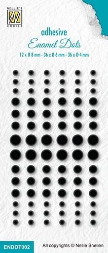 Nellie Snellen Enamel dots Black12x8, 36x36 og 36x4mm