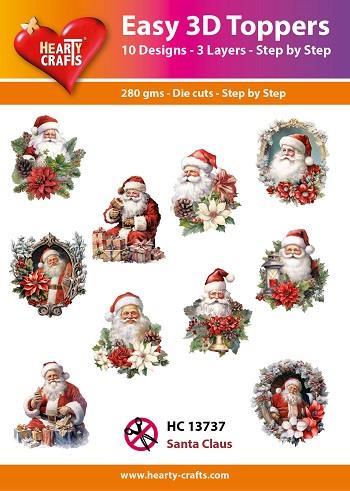 Easy 3D Toppers Santa claus 10 udstnadsede motiver med glimmer