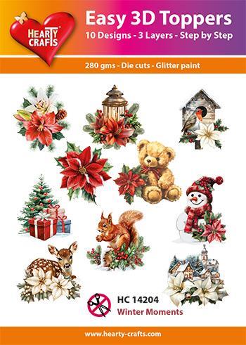Easy 3D Toppers Winter moments 10 udstandsede motiver med glimmer
