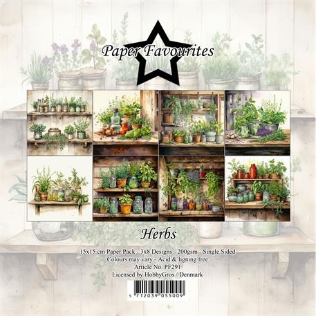 Paper Favourites Herbs 3x8design 15x15cm 200g