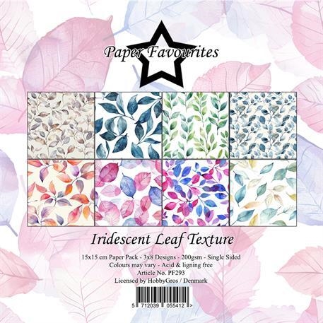Paper Favourites Iridescent leaf texture 3x8design15x15cm200g