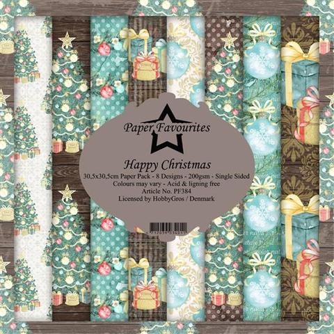Paper Favourites Happy Christmas 8 design 30,5x30,5cm 200g