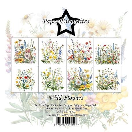 Paper Favourites Wild flowers 3x8 design 15x15cm 200g