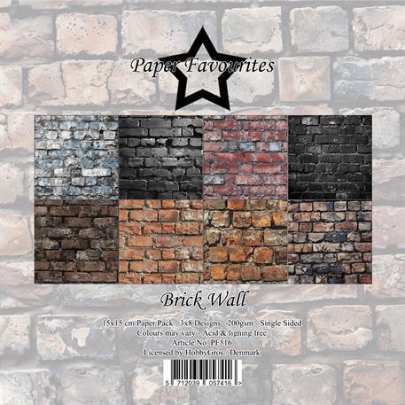 Paper Favourites Brick wall 3x8design 15x15cm 200g