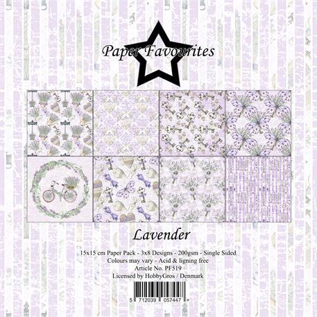 Paper Favourites Lavender 3x8design 15x15cm 200g