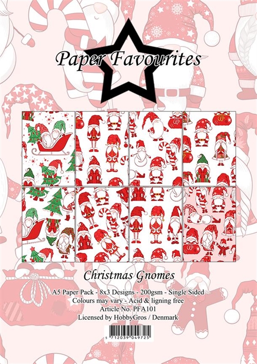 Paper Favourites Christmas gnomes 3x8 design A5 14,85x10,5cm 200g