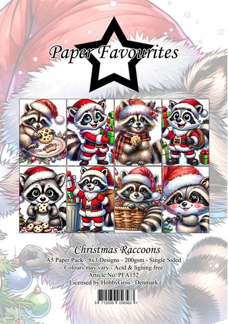 Paper Favourites Christmas raccoons 3x8design 14,85x21cm 200g