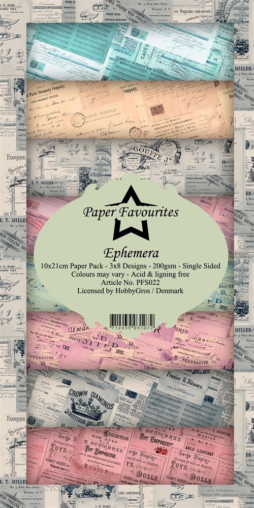 Paper Favourites slim card Eqhemera 3x8 design 10x21cm 200g