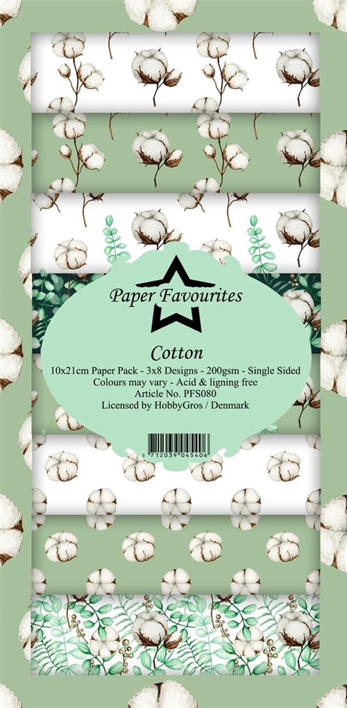 Paper Favourites slimcard Cotton 3x8 design 10x21cm 200g