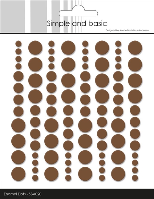 Simple and basic enamel dots Chocolate 4,6,8mm 96 stk