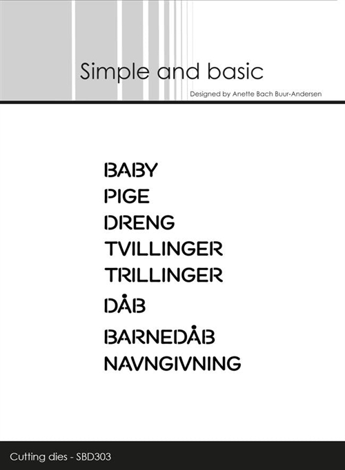 Simple and Basic die Cut words Danske tekster