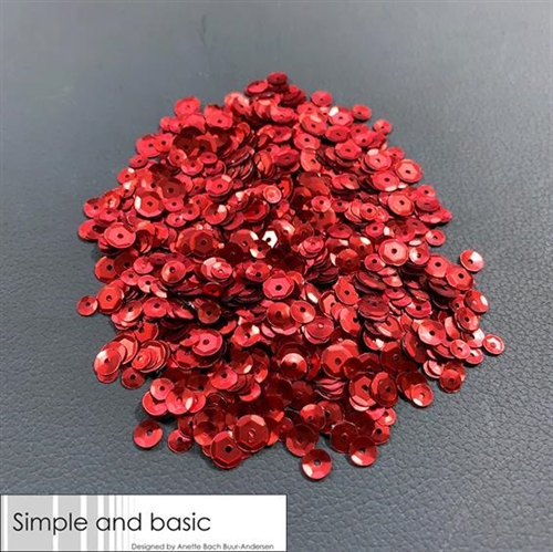 Simple and Basic pailletter/sequins Red 4-5-6mm 30g
