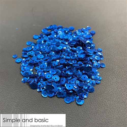 Simple and Basic pailletter/sequins Blue 4-5-6mm 30g