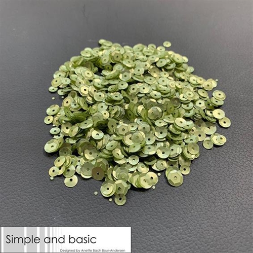 Simple and Basic pailletter/sequins Spring green 4-5-6mm 30g