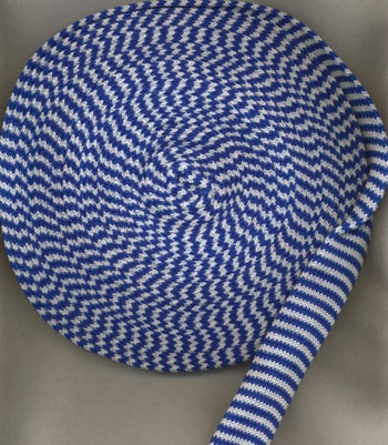 Blå-hvid stribet 4cm tubestrik 1m